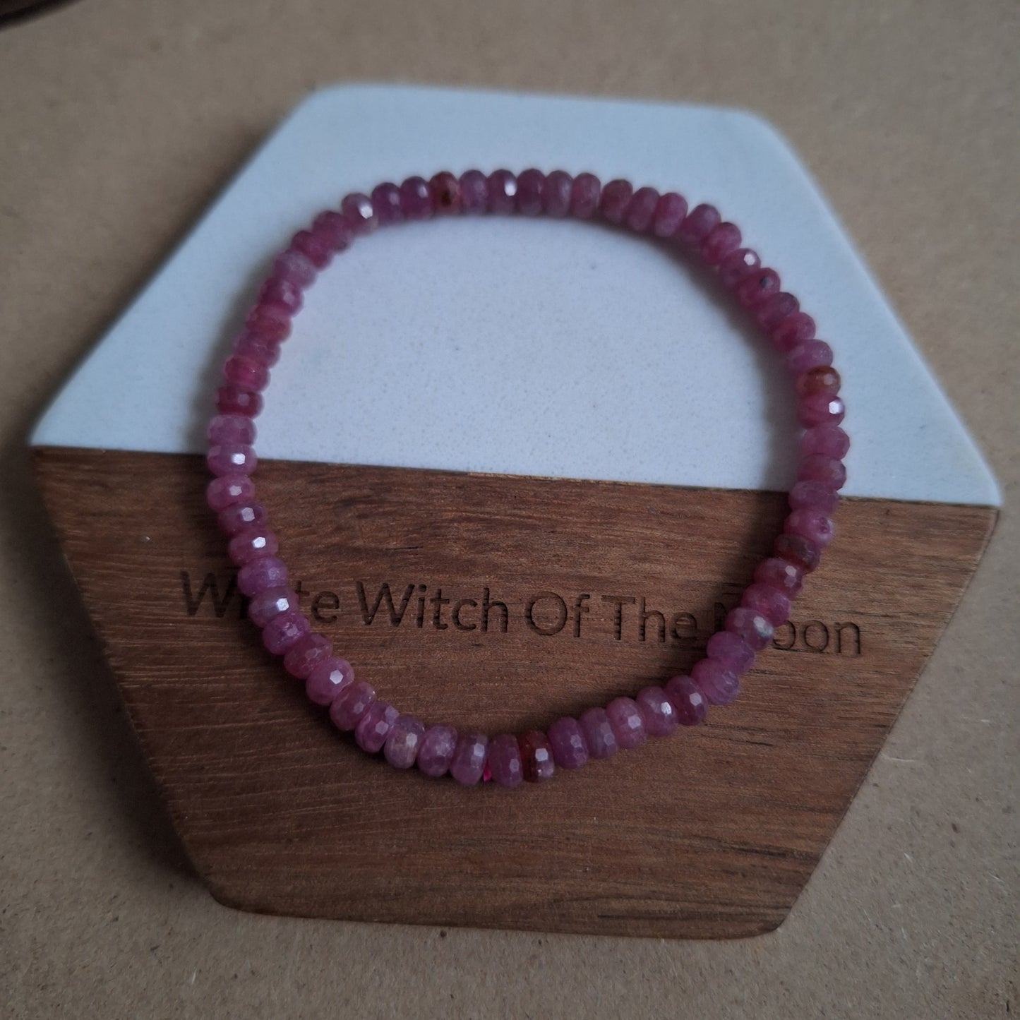 Ruby bracelet heart chakra rondelle