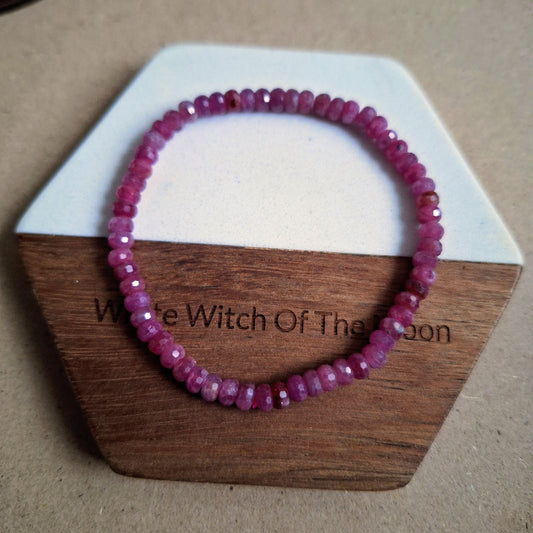 Ruby bracelet heart chakra rondelle