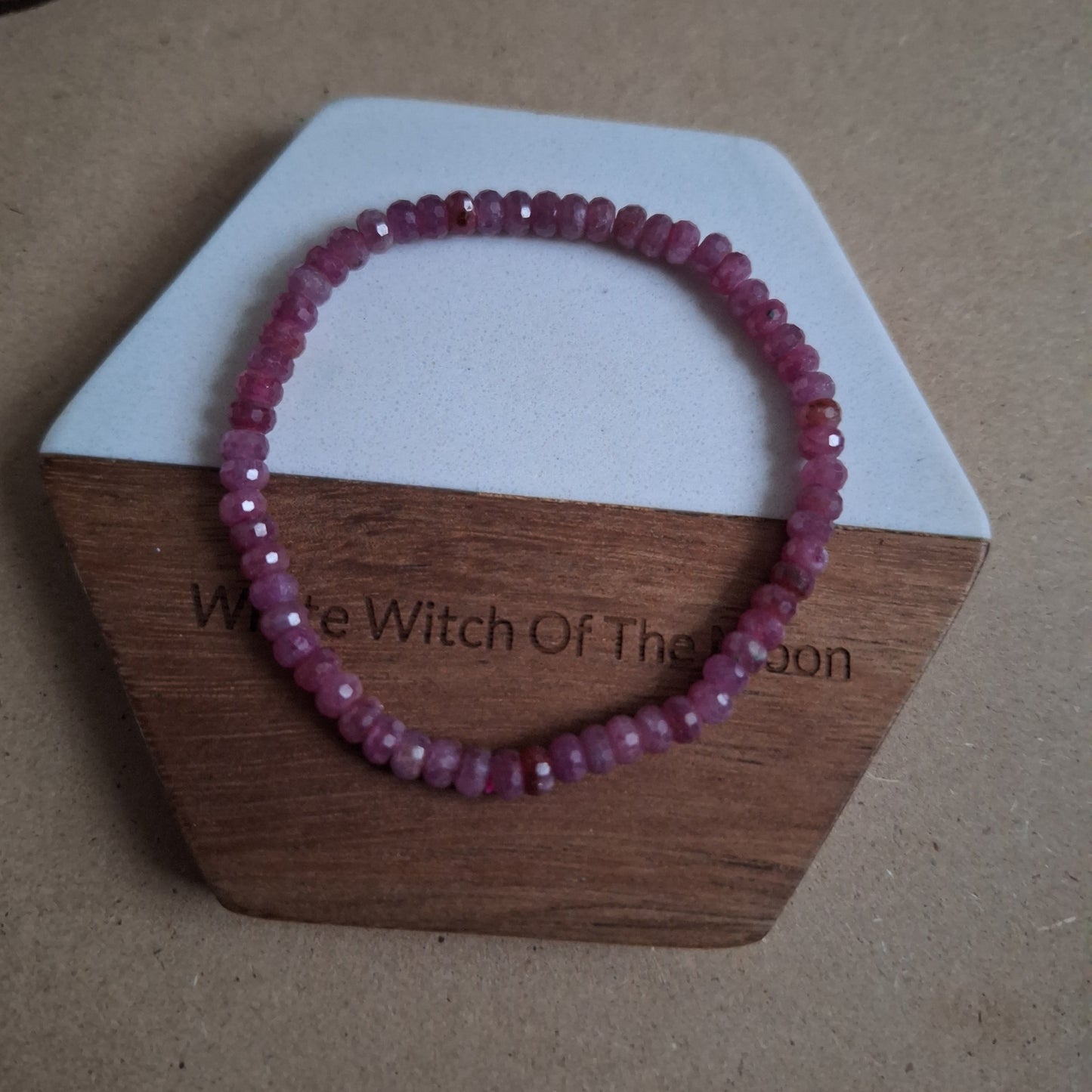 Ruby bracelet heart chakra rondelle