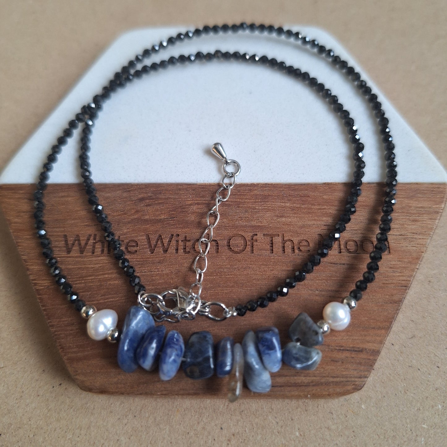 Black Tourmaline and Sodalite Choker Necklace
