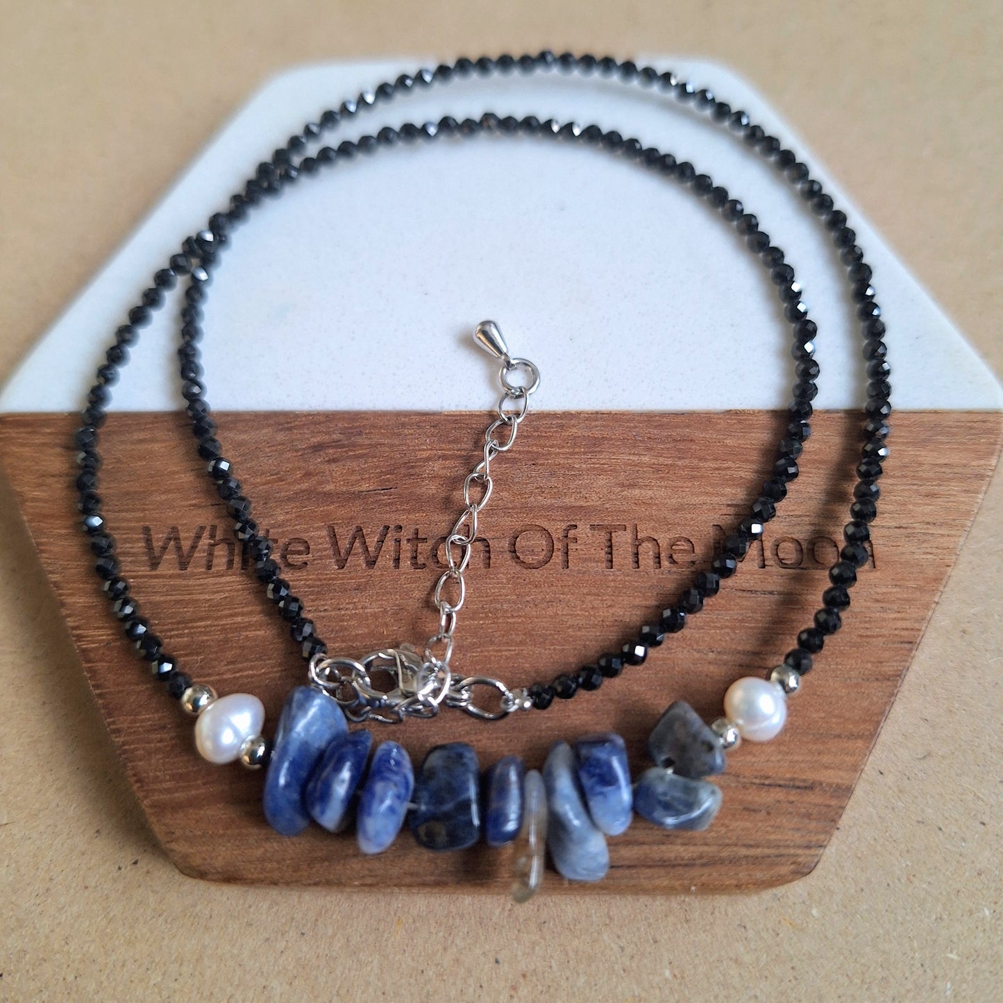 Black Tourmaline and Sodalite Choker Necklace