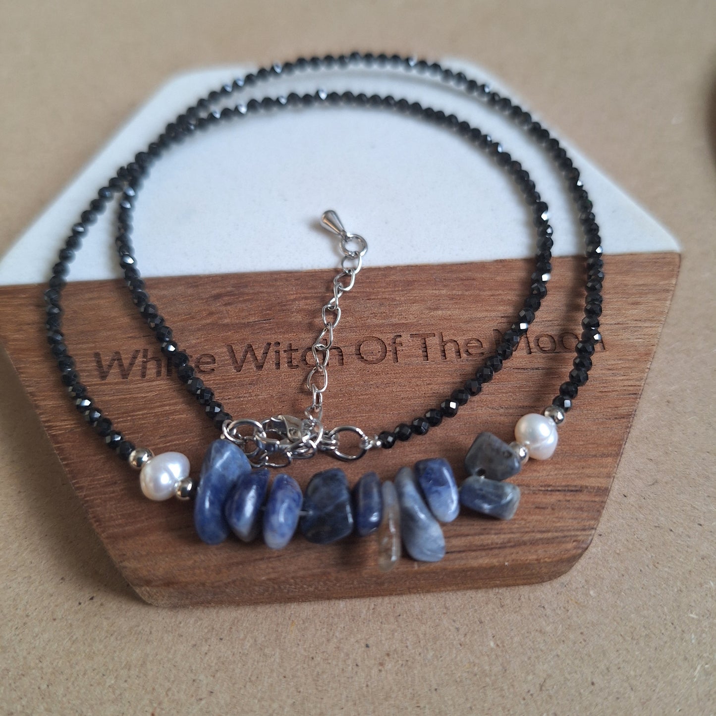 Black Tourmaline and Sodalite Choker Necklace