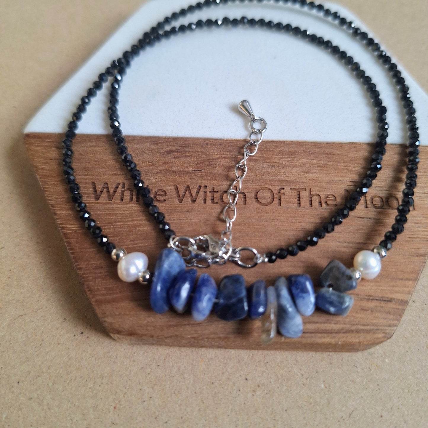 Black Tourmaline and Sodalite Choker Necklace