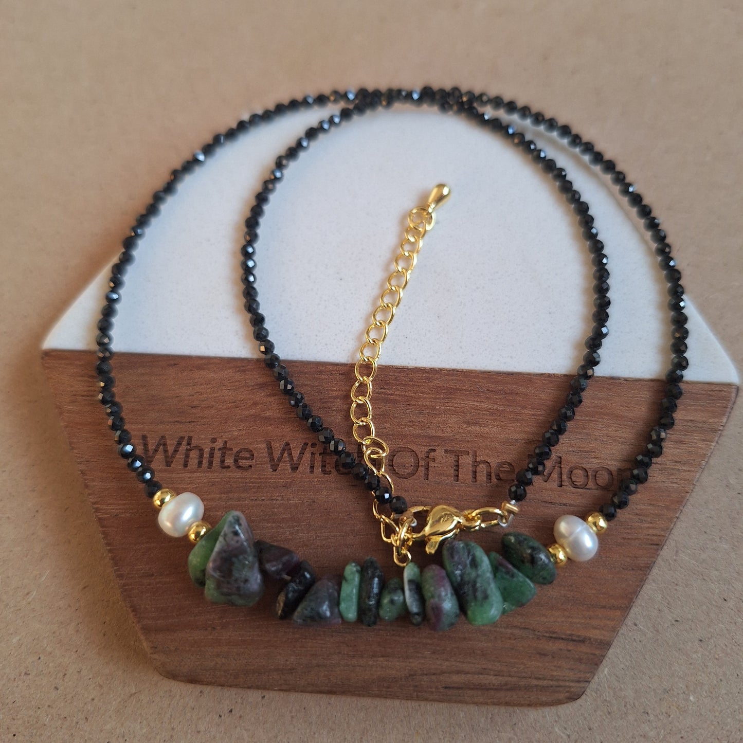 Snowflake Obsidian Choker and Black Tourmaline 16-18" adjustable