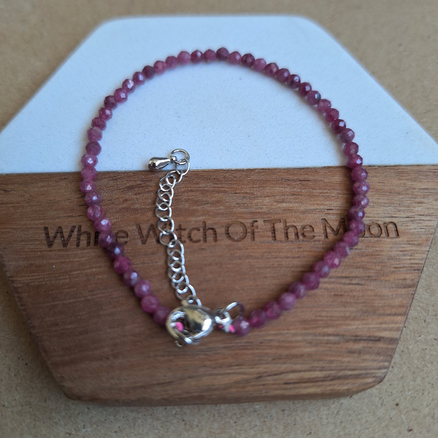 Ruby Choker 3mm faceted bead heart chakra