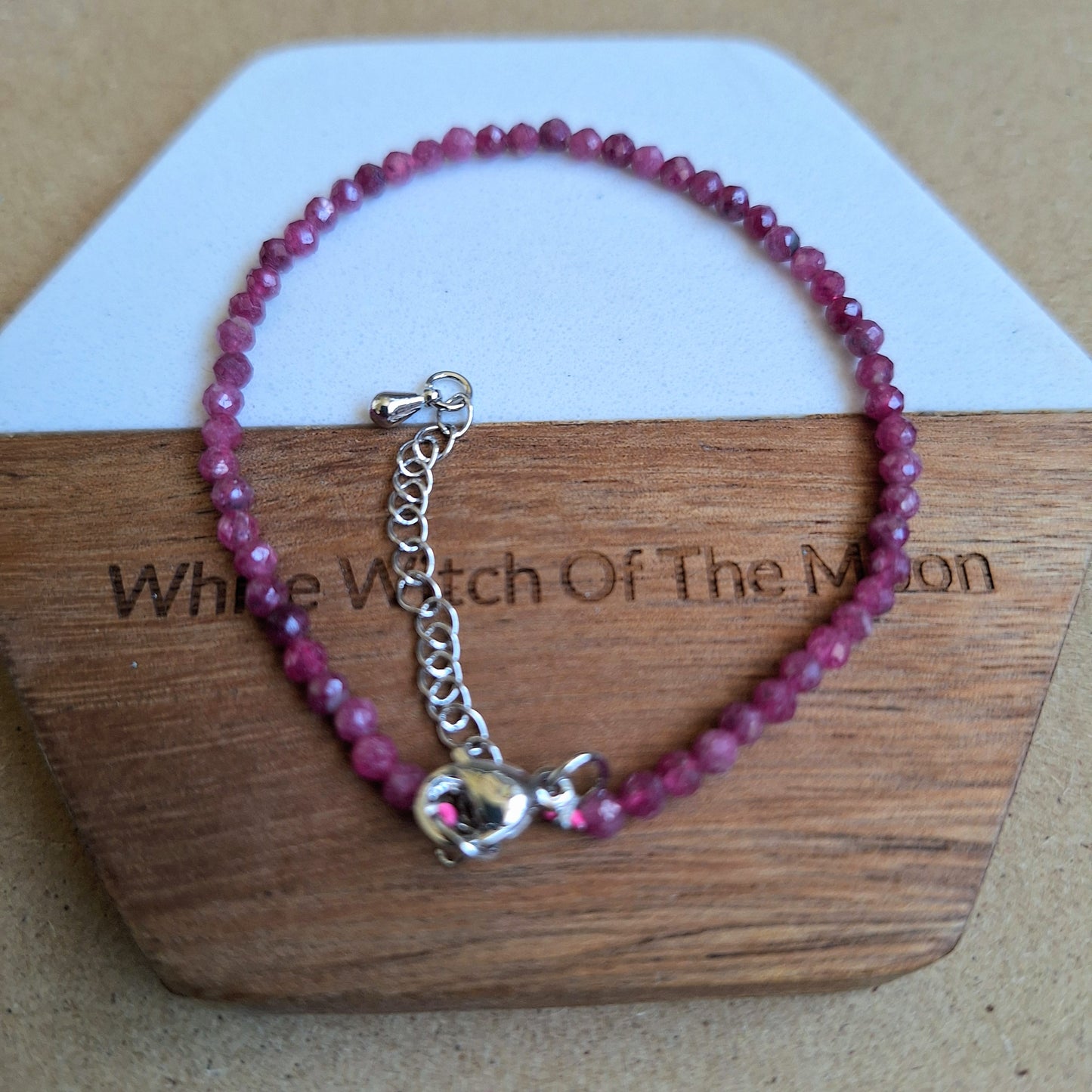Ruby Choker 3mm faceted bead heart chakra