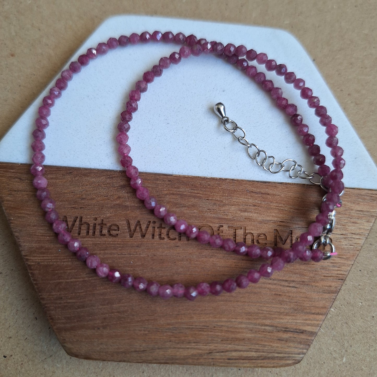 Ruby Choker 3mm faceted bead heart chakra