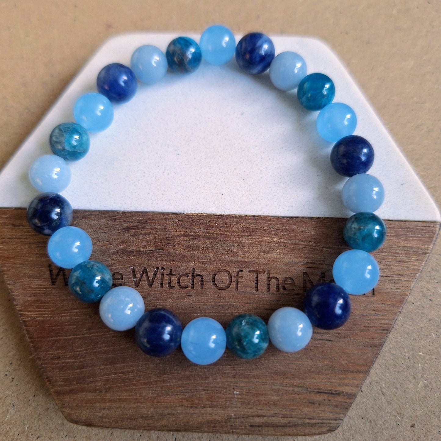 Throat Chakra Beaded Bracelet 🩵💙🤍