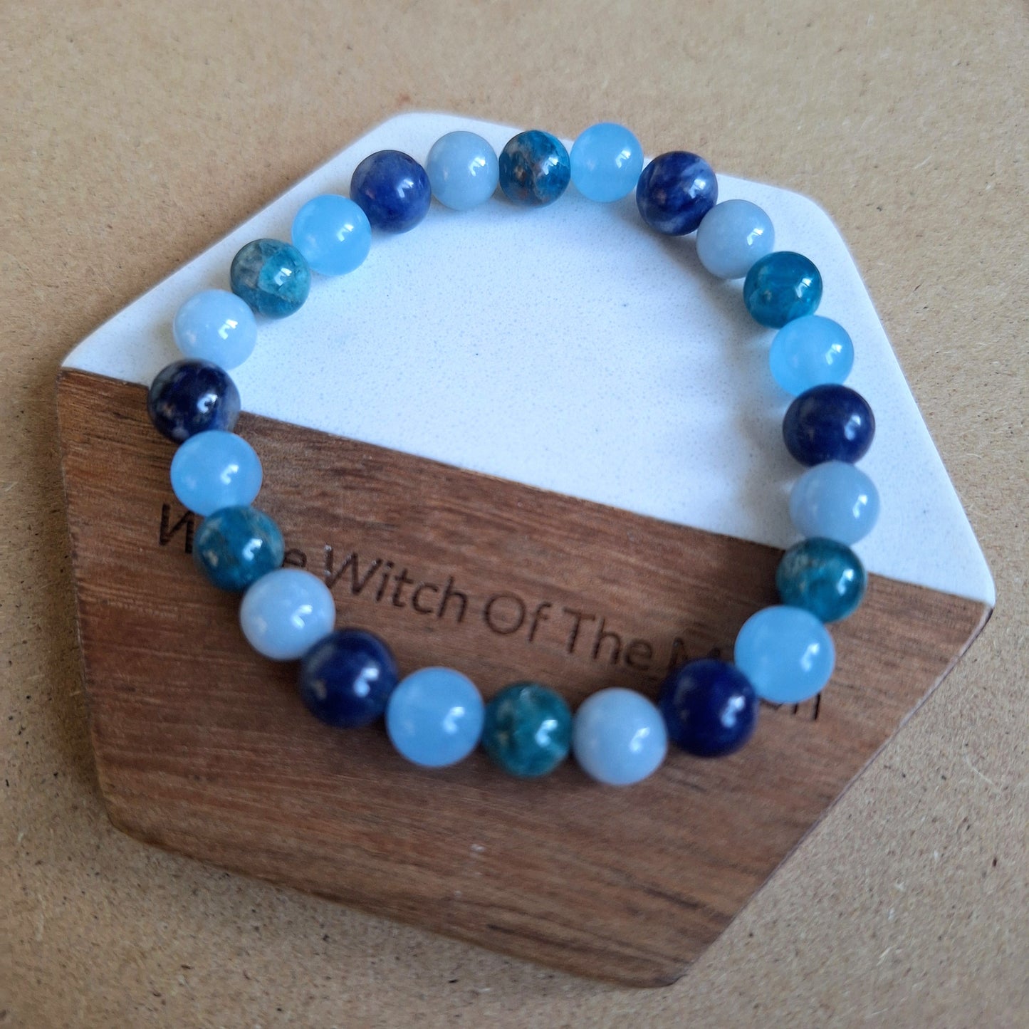 Throat Chakra Beaded Bracelet 🩵💙🤍