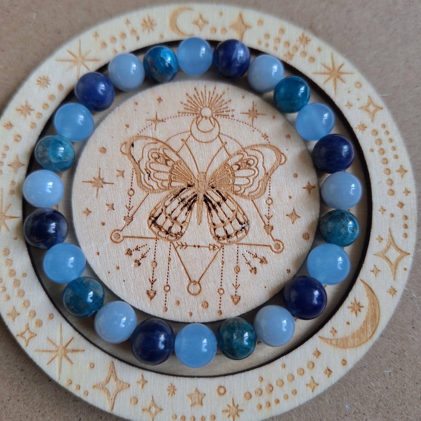 Throat Chakra Beaded Bracelet 🩵💙🤍