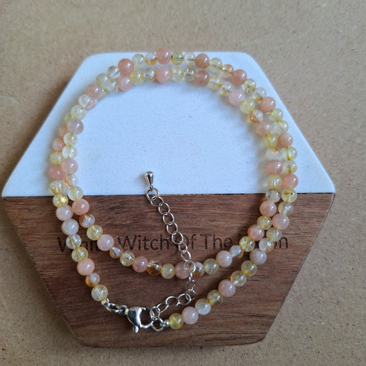 Connect with the Sun Choker or Bracelet citrine sunstine golden rutile quartz