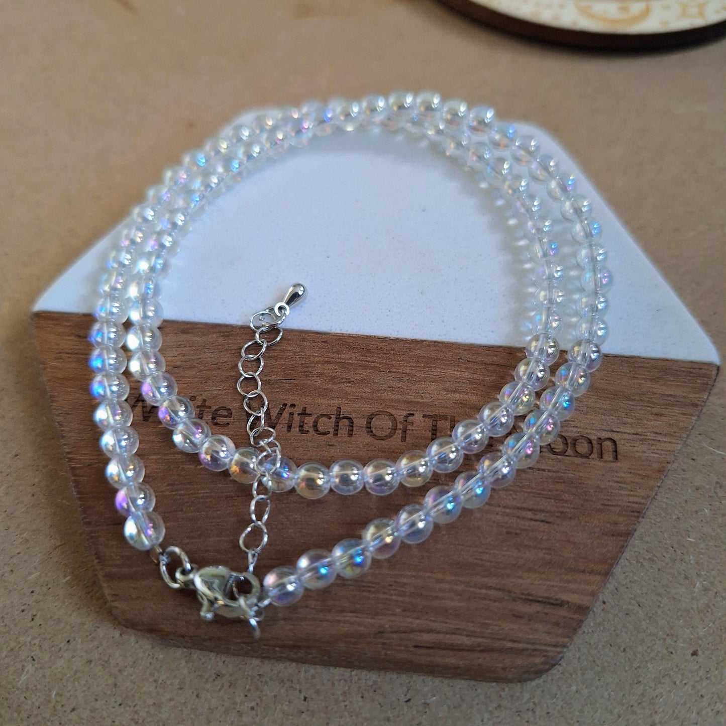 Angel Aura Quartz Choker 4mm bead