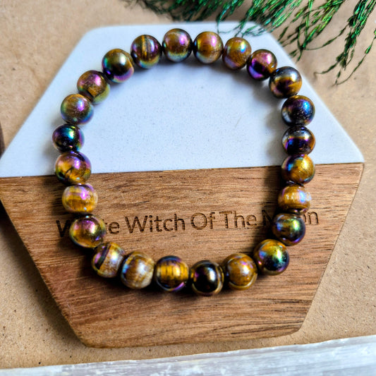 Aura Tigers Eye 8mm Bead Bracelet