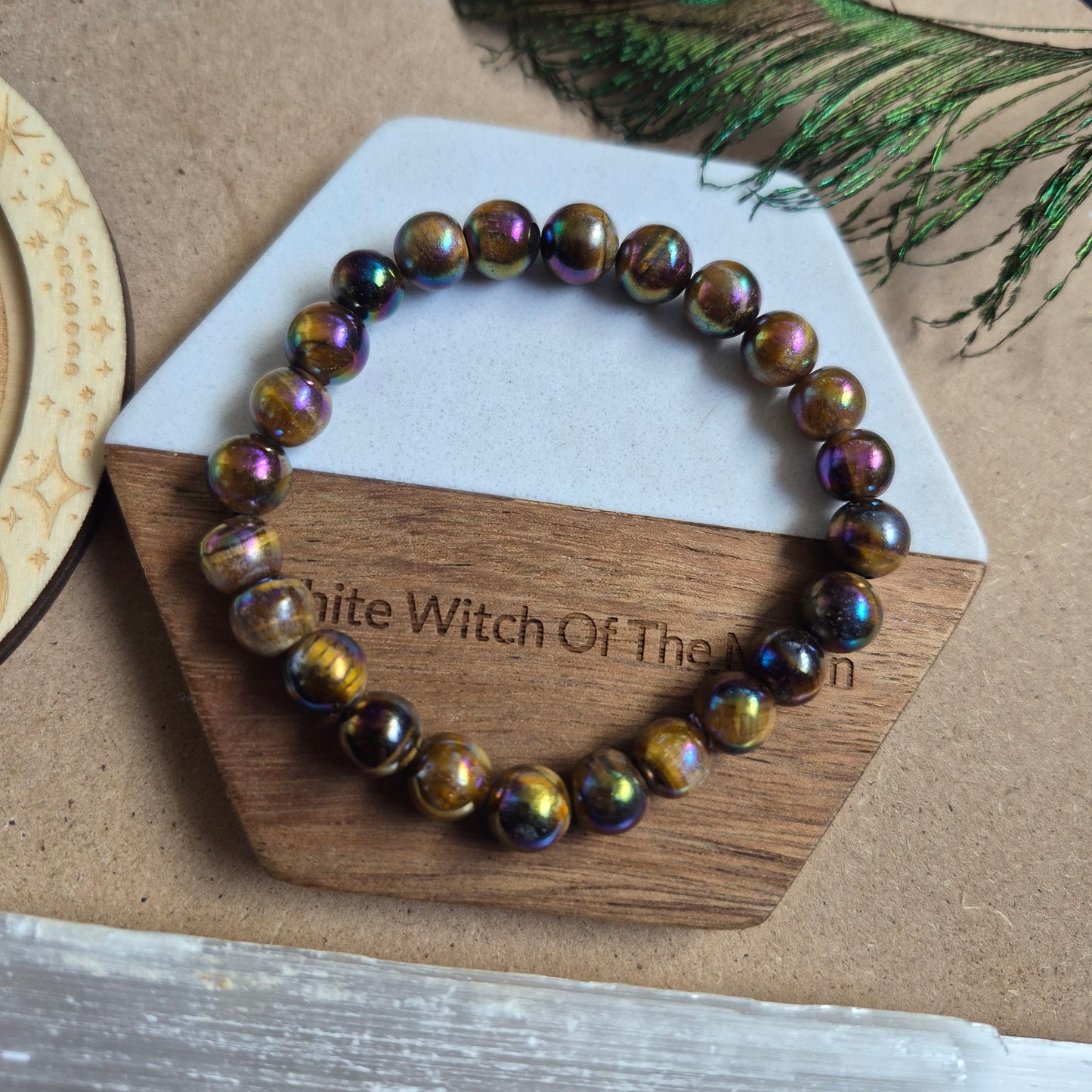 Aura Tigers Eye 8mm Bead Bracelet