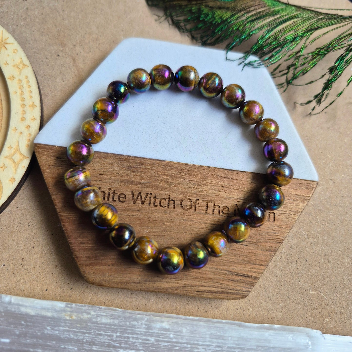 Aura Tigers Eye 8mm Bead Bracelet