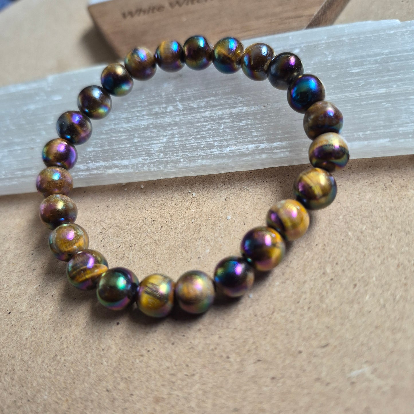 Aura Tigers Eye 8mm Bead Bracelet