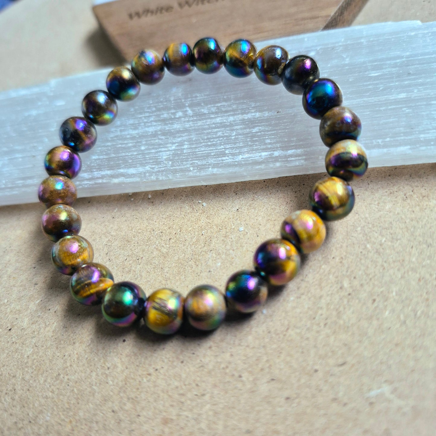 Aura Tigers Eye 8mm Bead Bracelet