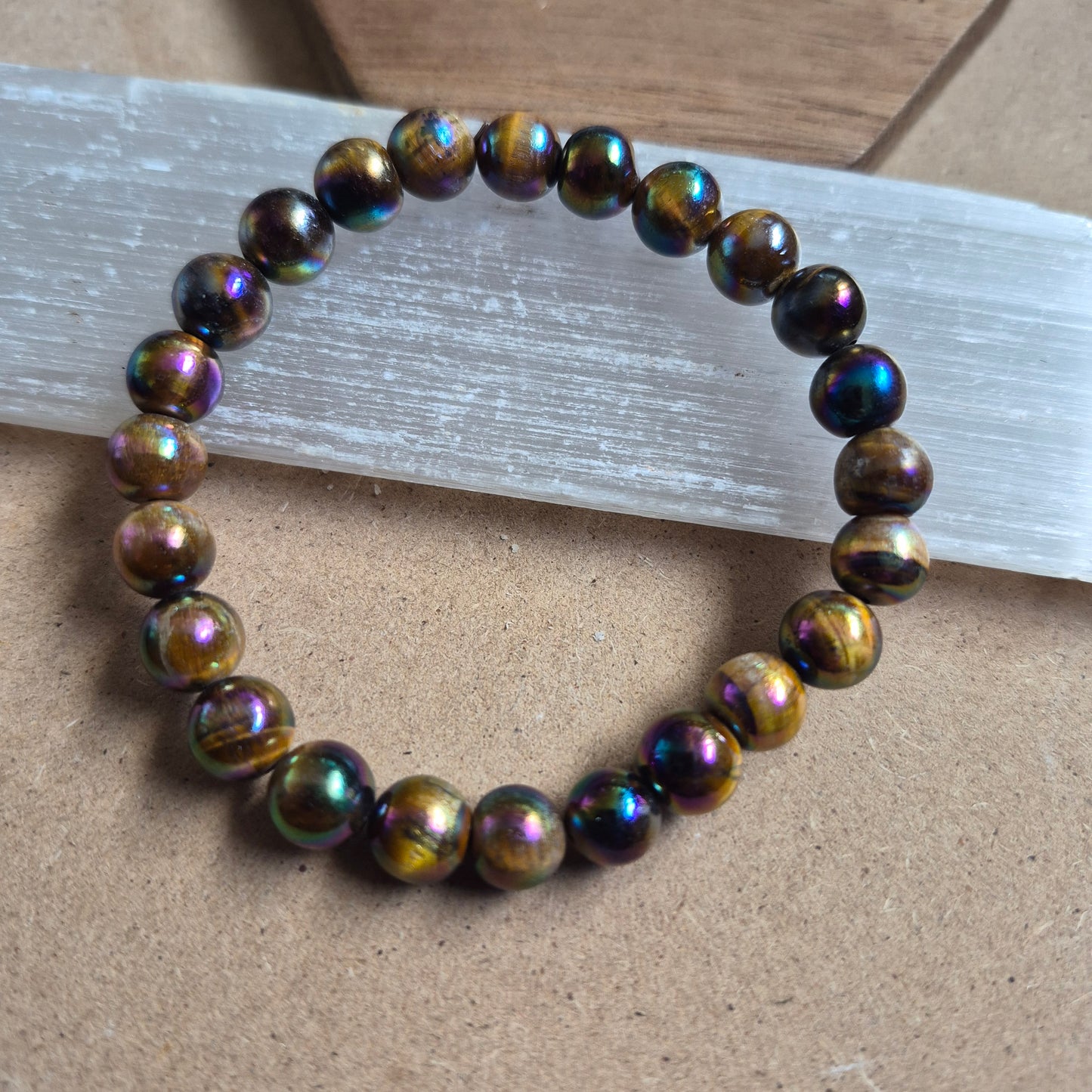 Aura Tigers Eye 8mm Bead Bracelet