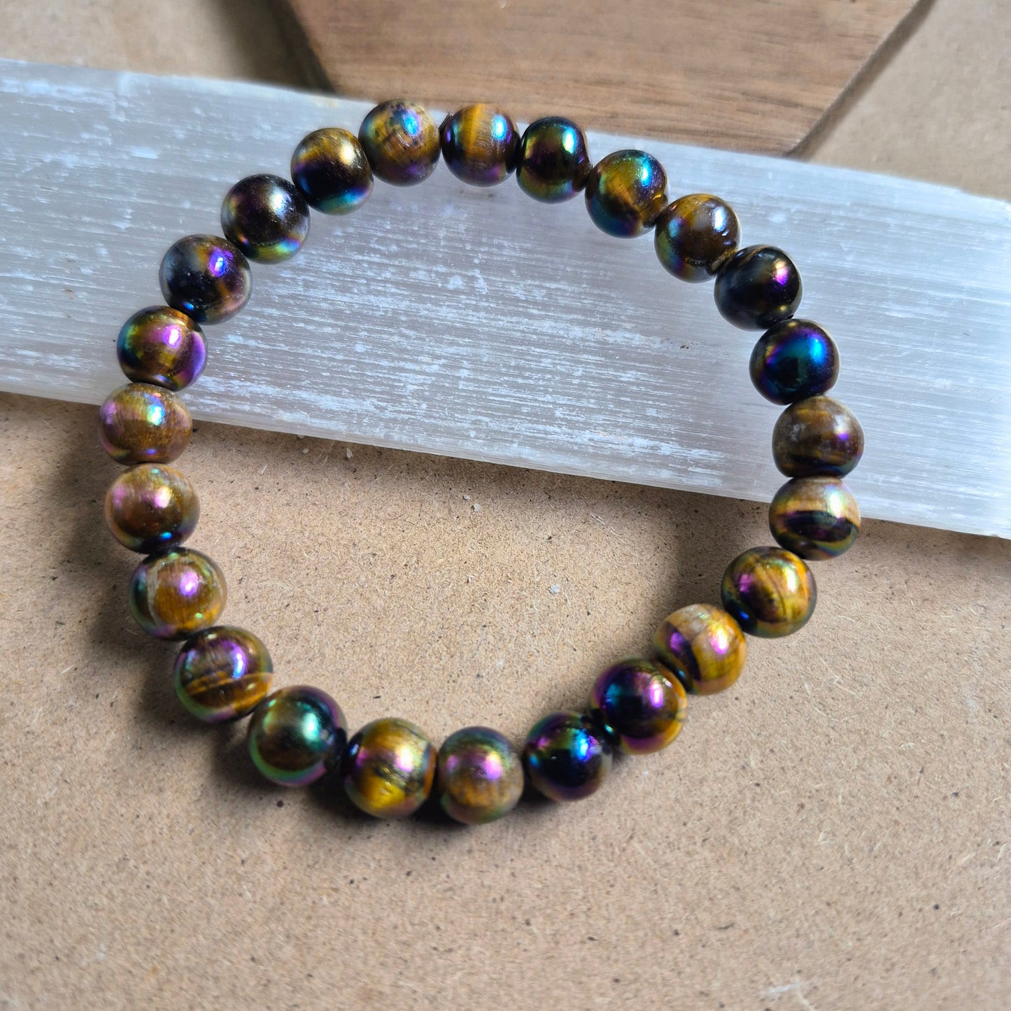 Aura Tigers Eye 8mm Bead Bracelet