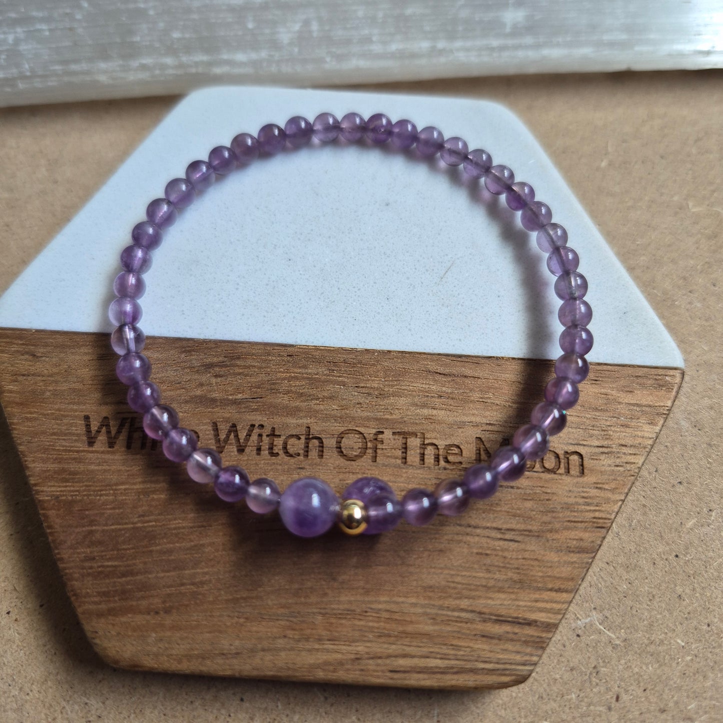 Amethyst bangle adjustable bracelet