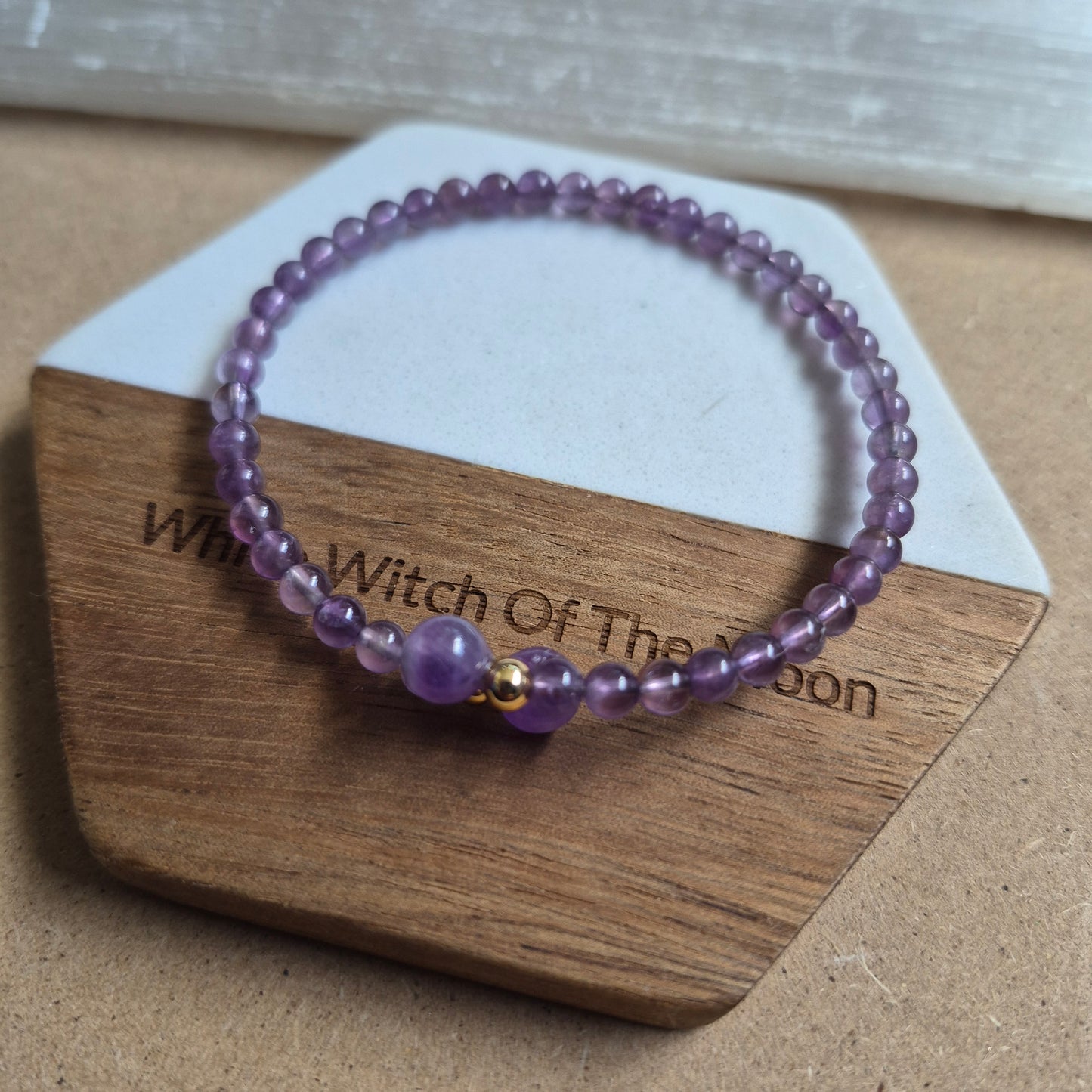 Amethyst bangle adjustable bracelet
