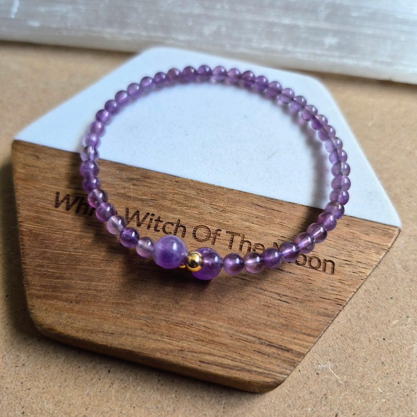 Amethyst bangle adjustable bracelet