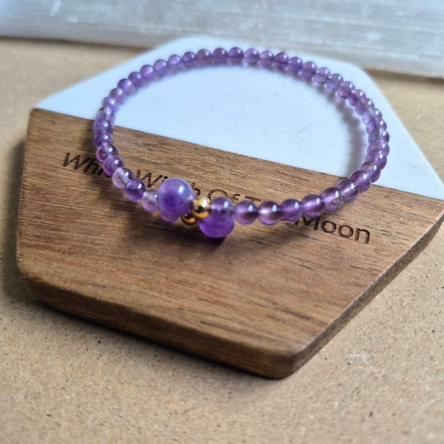 Amethyst bangle adjustable bracelet
