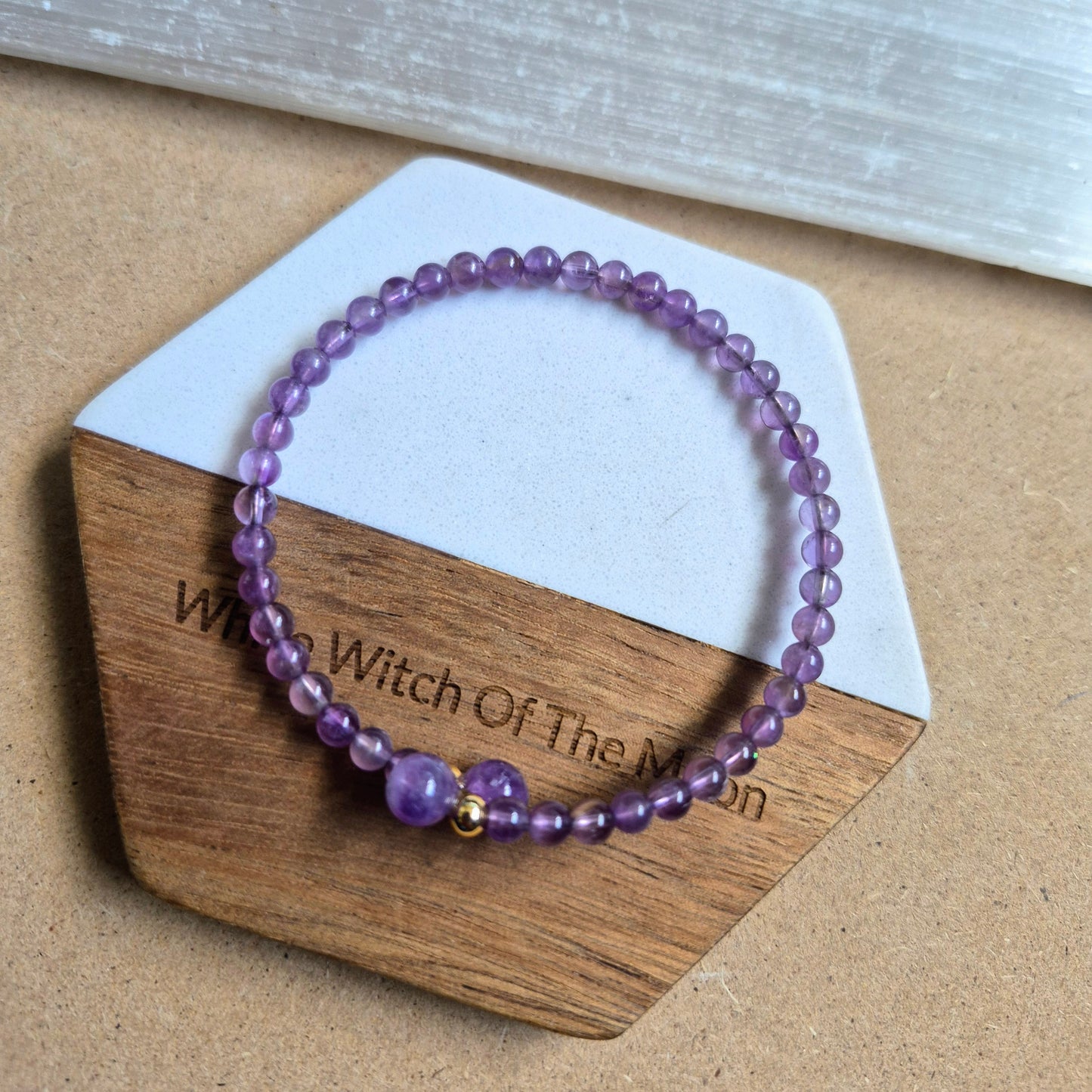 Amethyst bangle adjustable bracelet