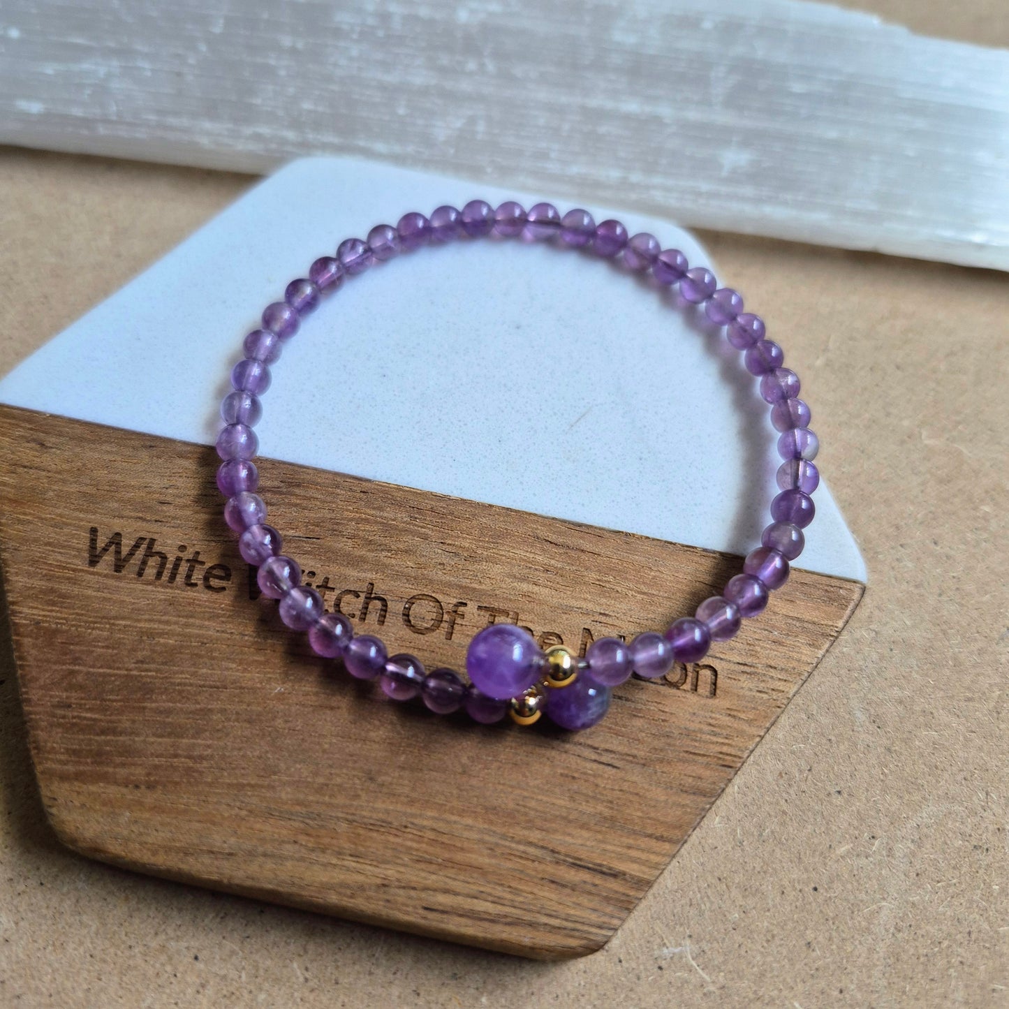 Amethyst bangle adjustable bracelet