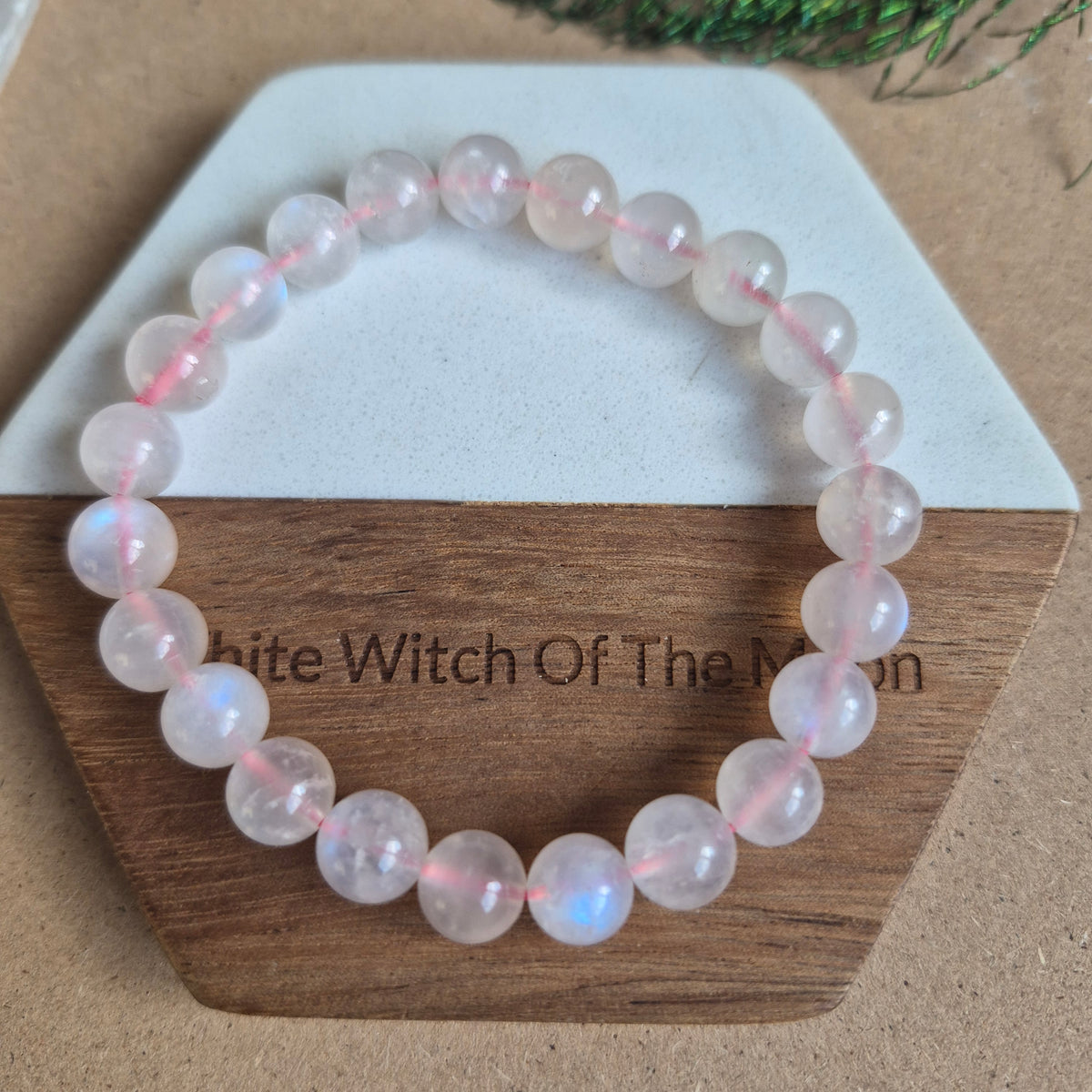 Pink Moonstone Bracelet 8mm beads
