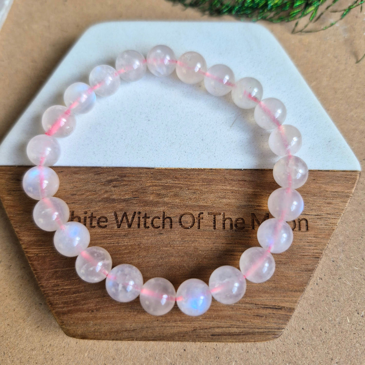 Pink Moonstone Bracelet 8mm beads