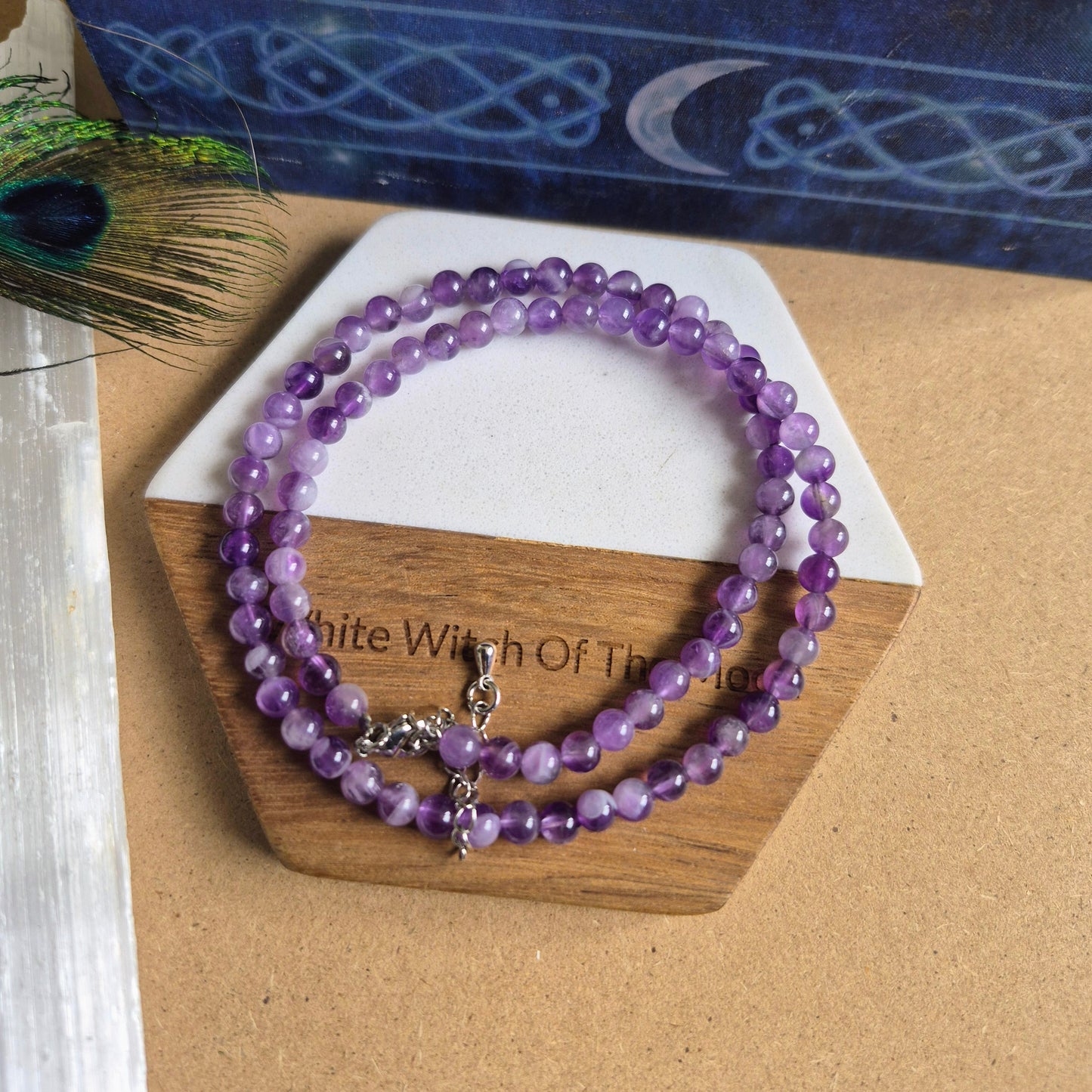 Dream Amethyst 4mm Bead Choker Necklace
