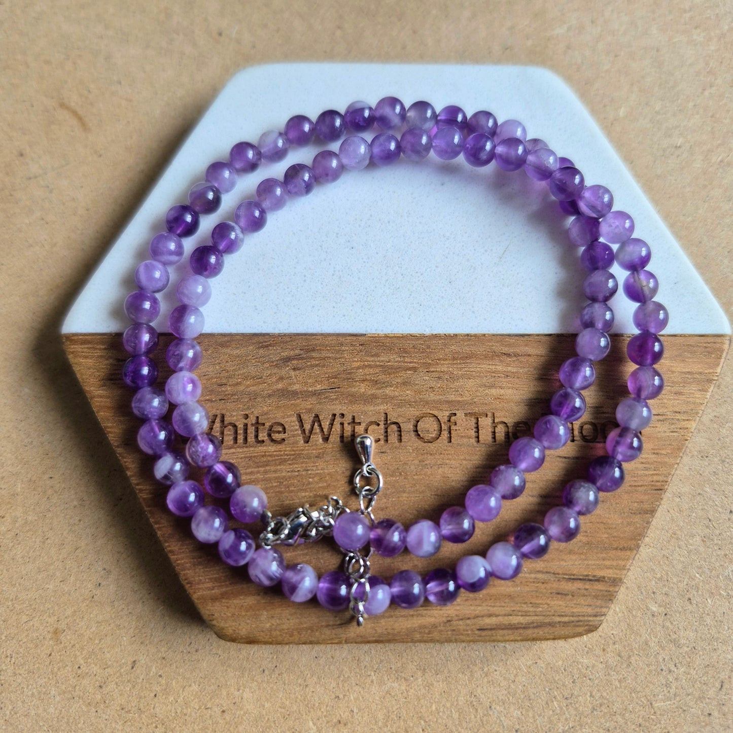 Dream Amethyst 4mm Bead Choker Necklace