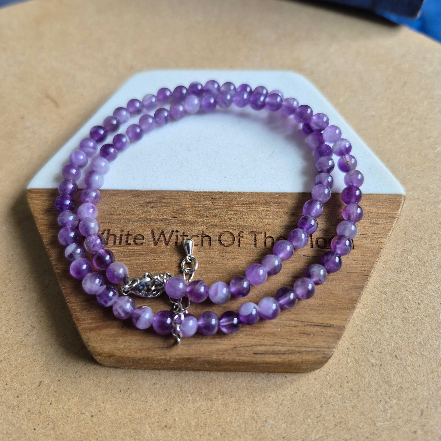 Dream Amethyst 4mm Bead Choker Necklace