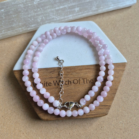 Kunzite Choker Necklace 4mm beads
