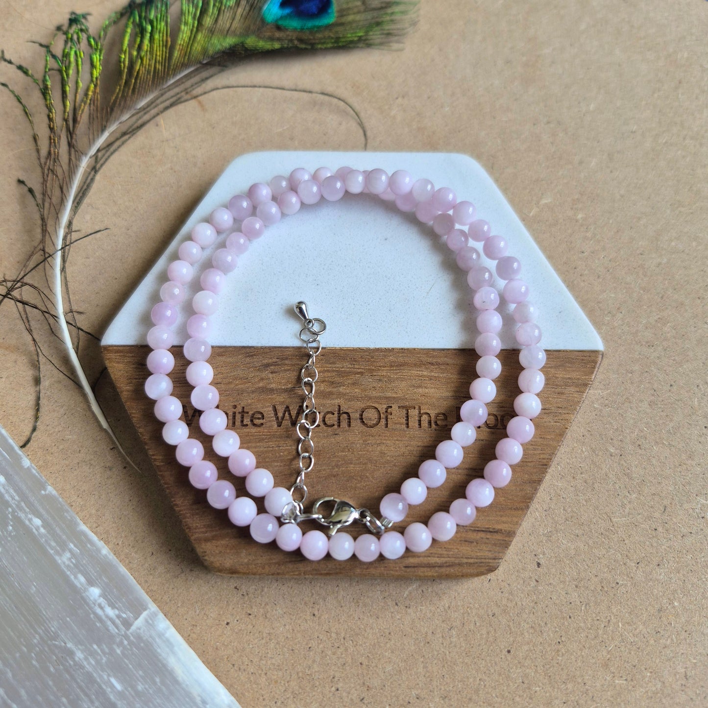 Kunzite Choker Necklace 4mm beads