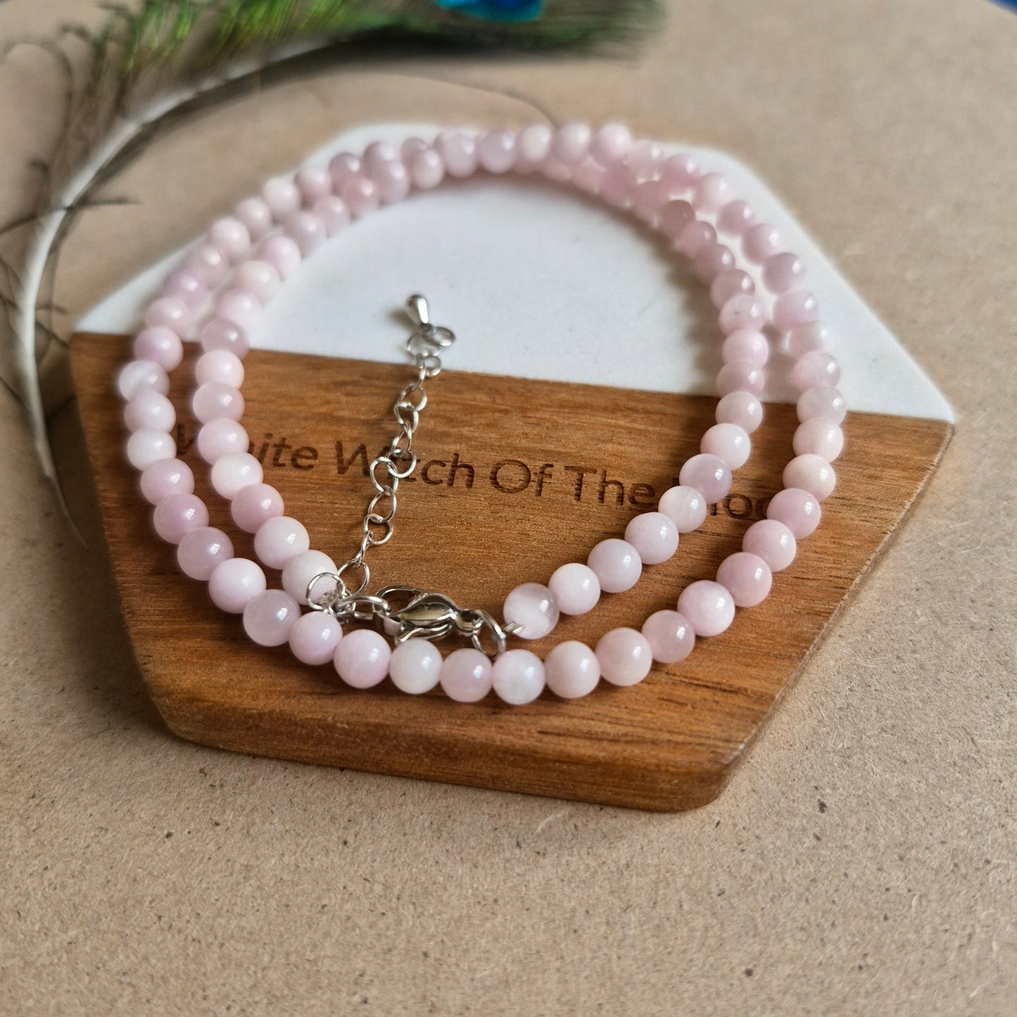 Kunzite Choker Necklace 4mm beads