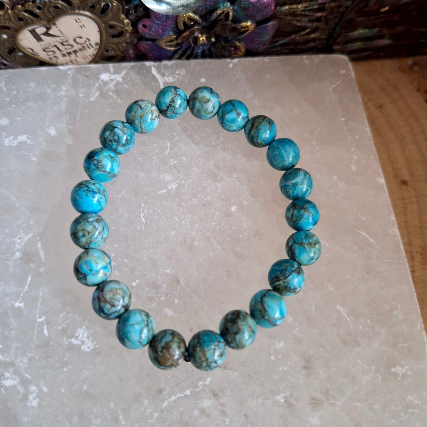 African Turquoise Beaded Bracelet