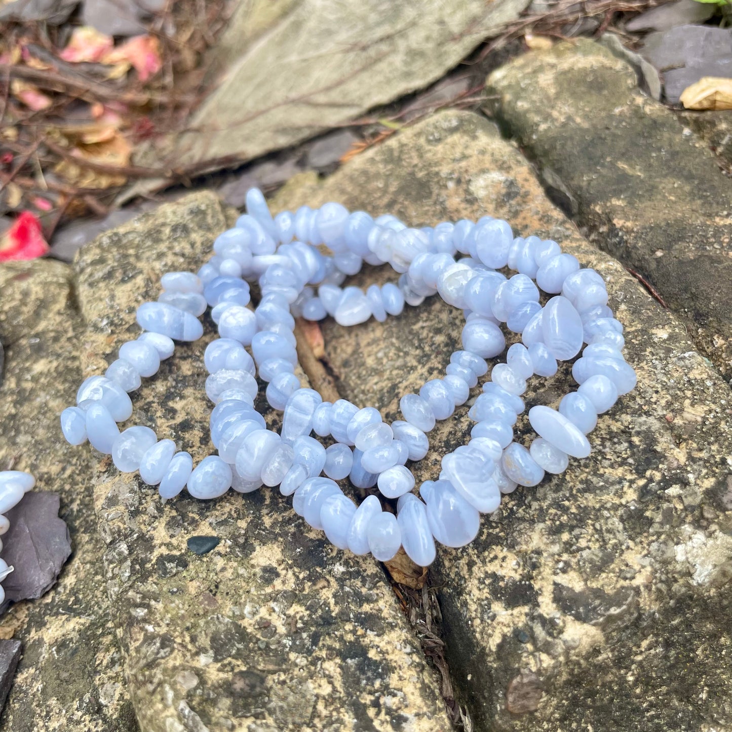 Blue Lace Agate Chip Bracelets