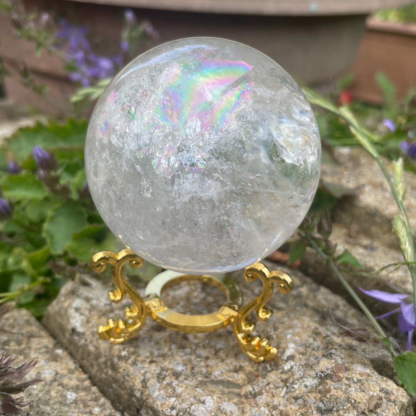 Clear Quartz Crystal Ball Sphere 327g 6cm