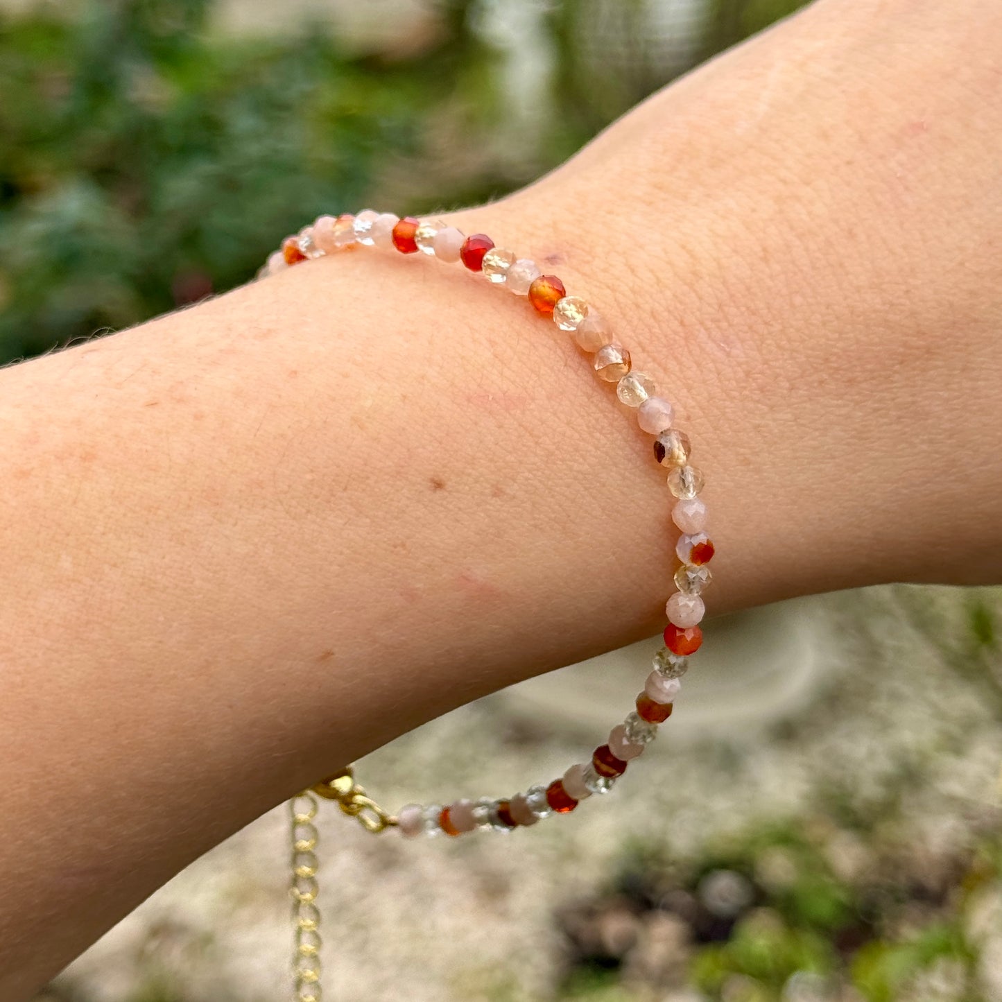 Positive Energy Minimalist Bracelet  - Citrine, Carnelian & Sunstone