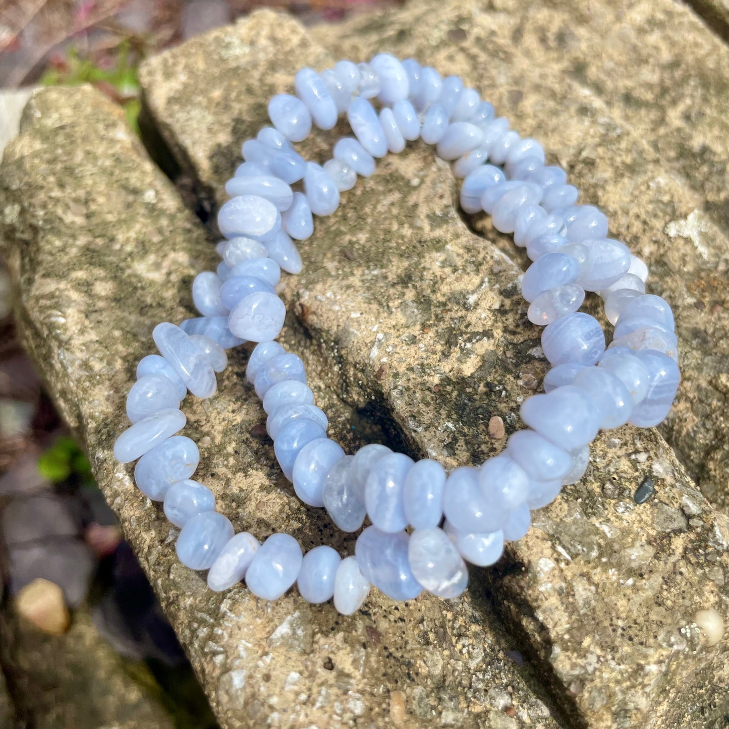 Blue Lace Agate Chip Bracelets