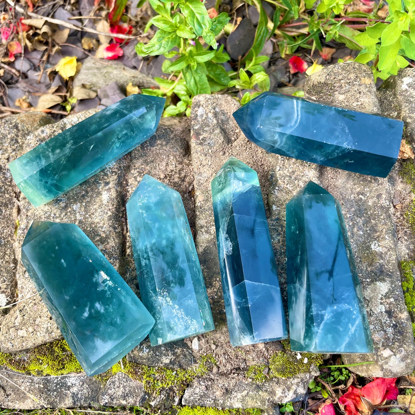 Vivid Blue Fluorite Towers 6-7cm
