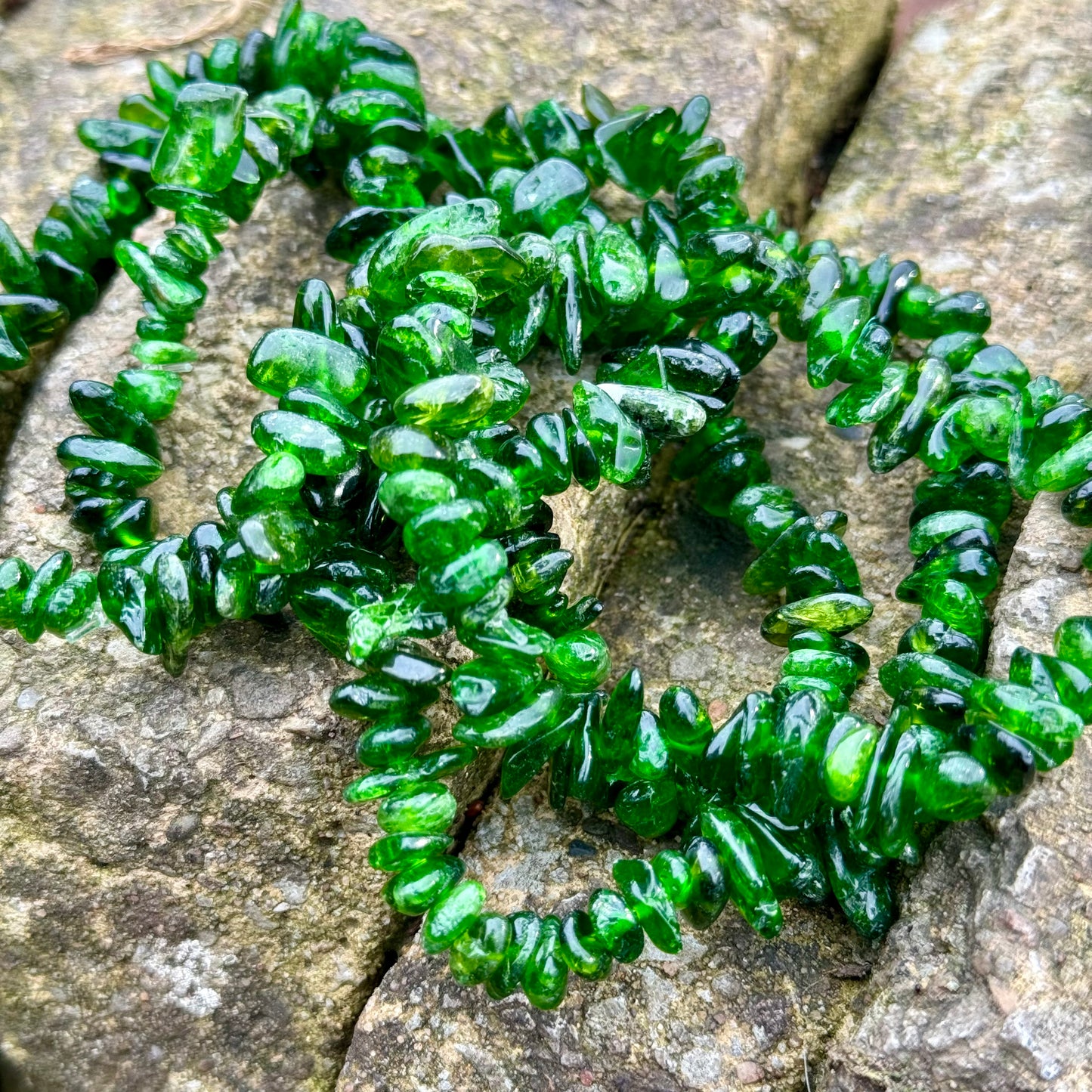 Diopside Chip Bracelets