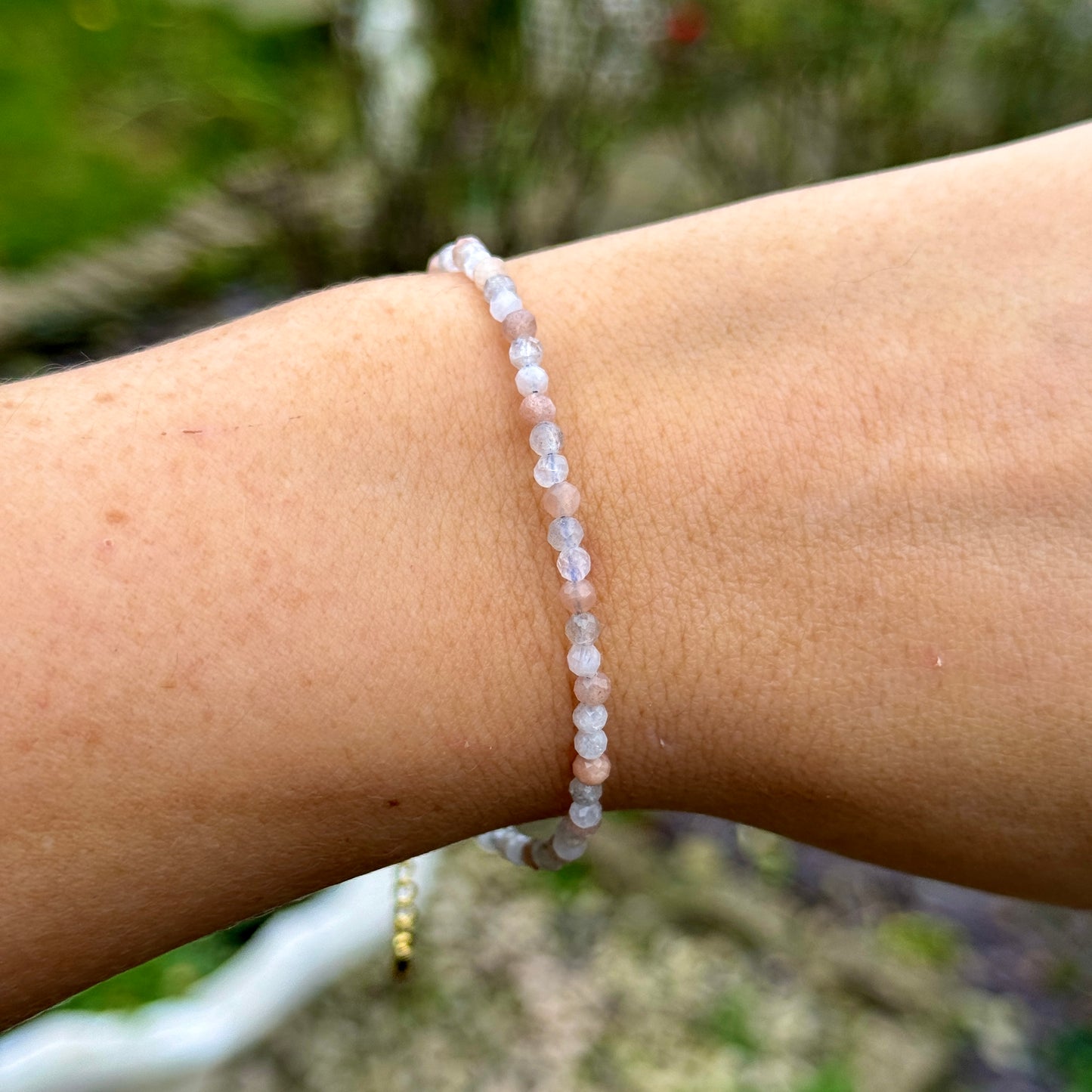 Labradorite, Moonstone & Sunstone Minimalist Bracelet