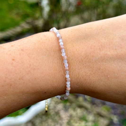 Labradorite, Moonstone & Sunstone Minimalist Bracelet