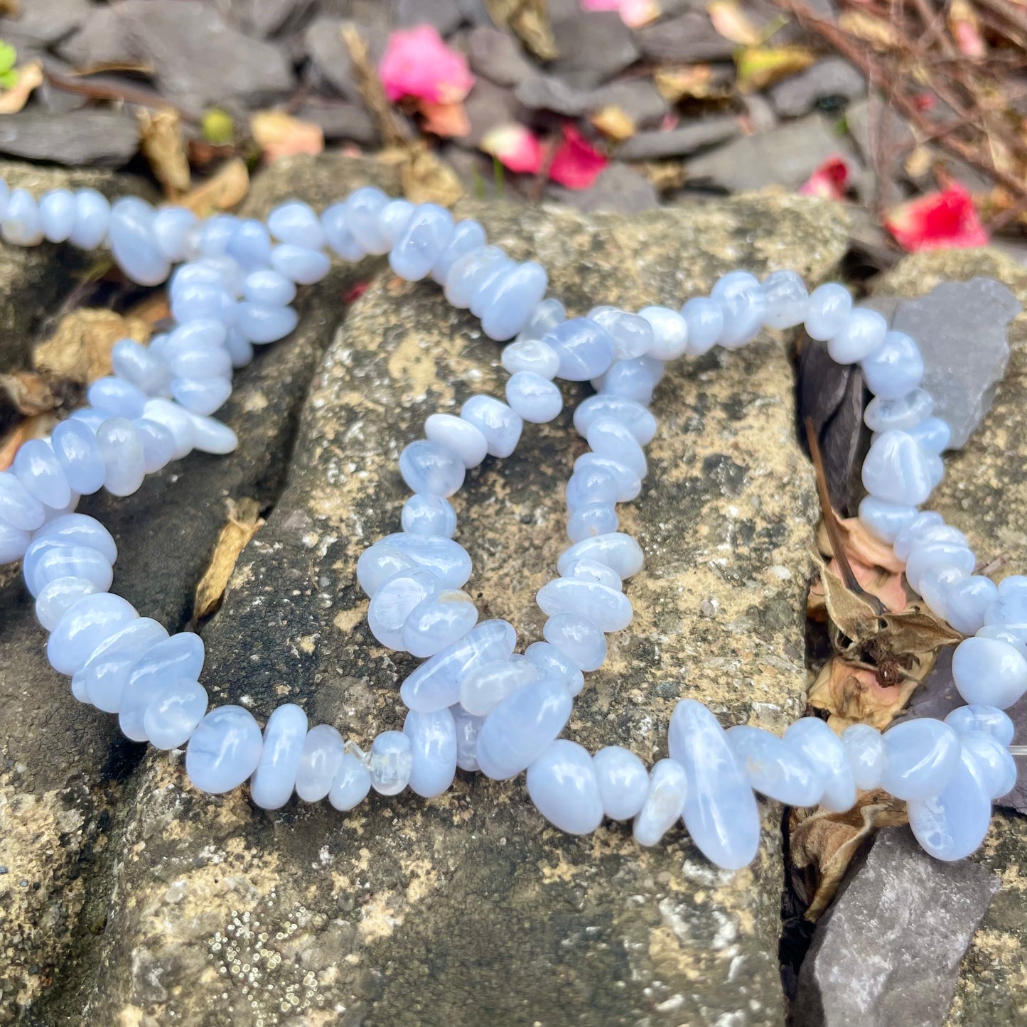 Blue Lace Agate Chip Bracelets