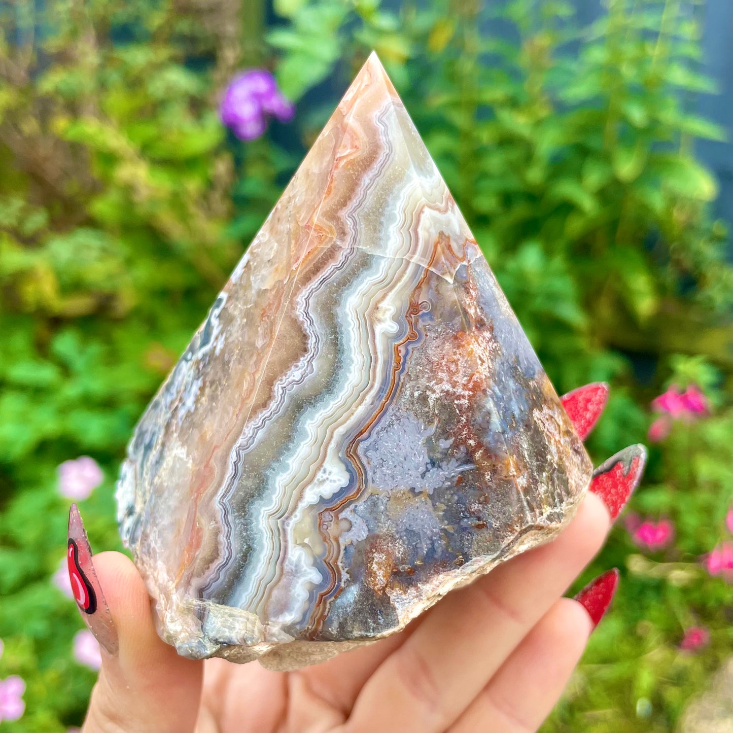 Mexican Crazy Lace Agate Half Polished Point 375g