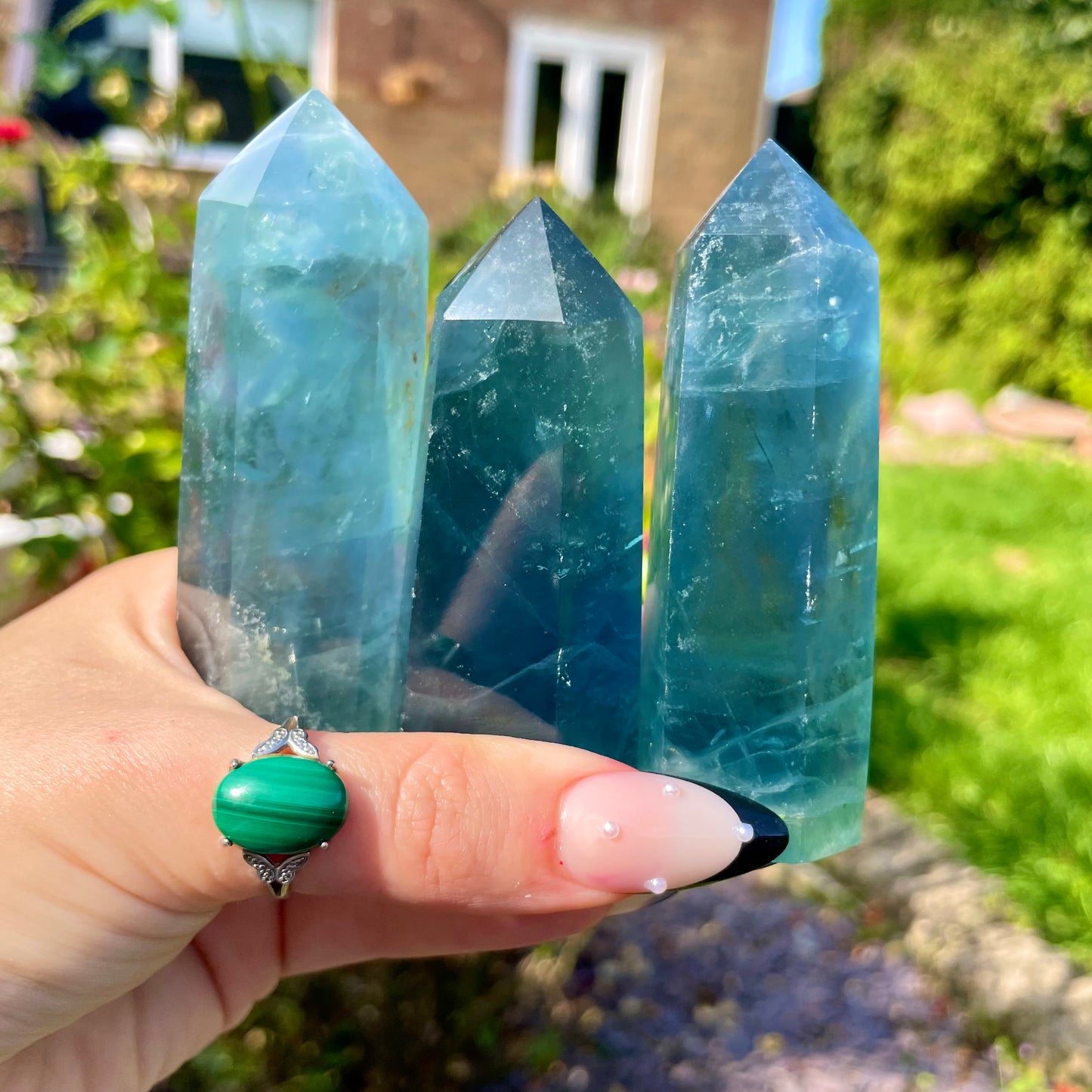 Vivid Blue Fluorite Towers 6-7cm