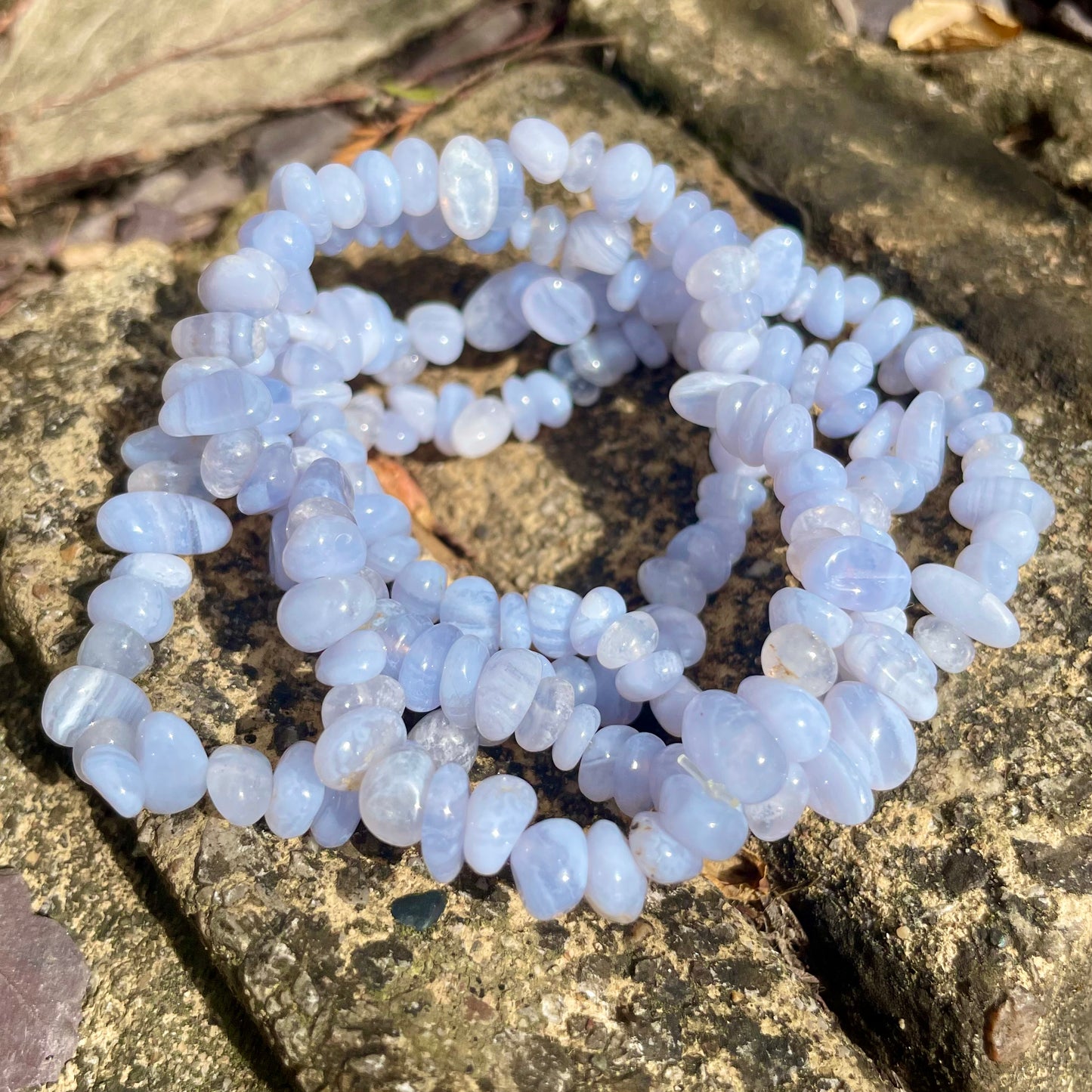 Blue Lace Agate Chip Bracelets